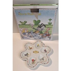 Paul Cardew Alice in Wonderland Deviled Egg Plate Porcelain 2012 Mad Hatter Box